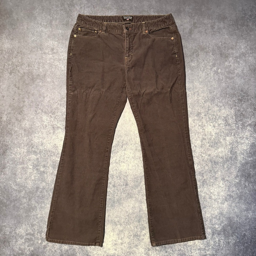 Polo Jeans Co Ralph Lauren Womens Gray Corduroy Flare Pants Size 12x32
